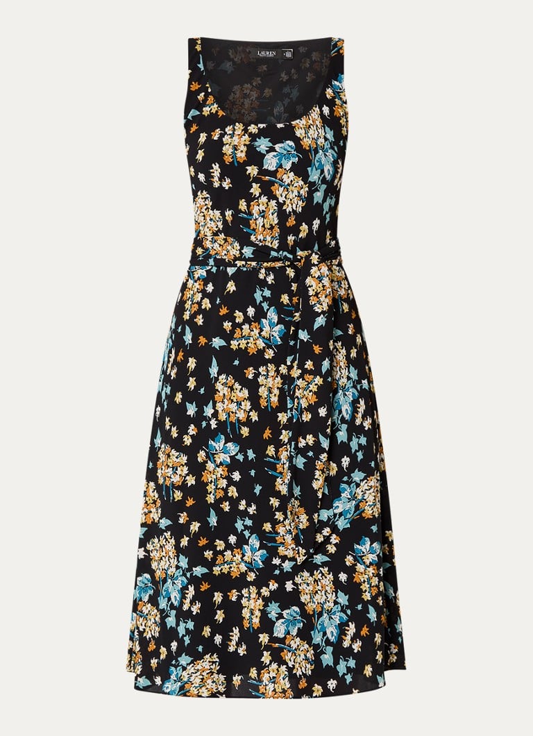 Ralph Lauren midi dress with floral print and bow belt