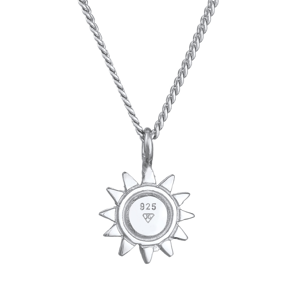 Elli Elli Collier Femmes pendentif soleil été en argent sterling 925 plaqué or Bijoux