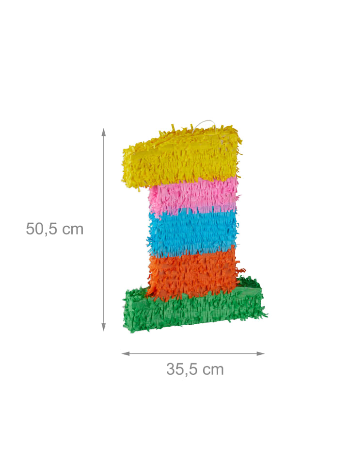 relaxdays Pinata Zahl 1 in Bunt günstig kaufen onesize