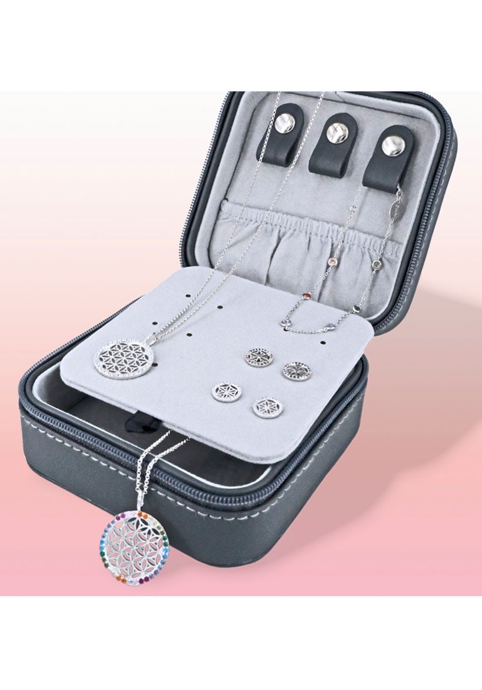Engelsrufer Schmucketui DER-SCHMUCKETUI, Noble Optik mit Engelsrufer Logo auf dem Deckel, Lederhaptik