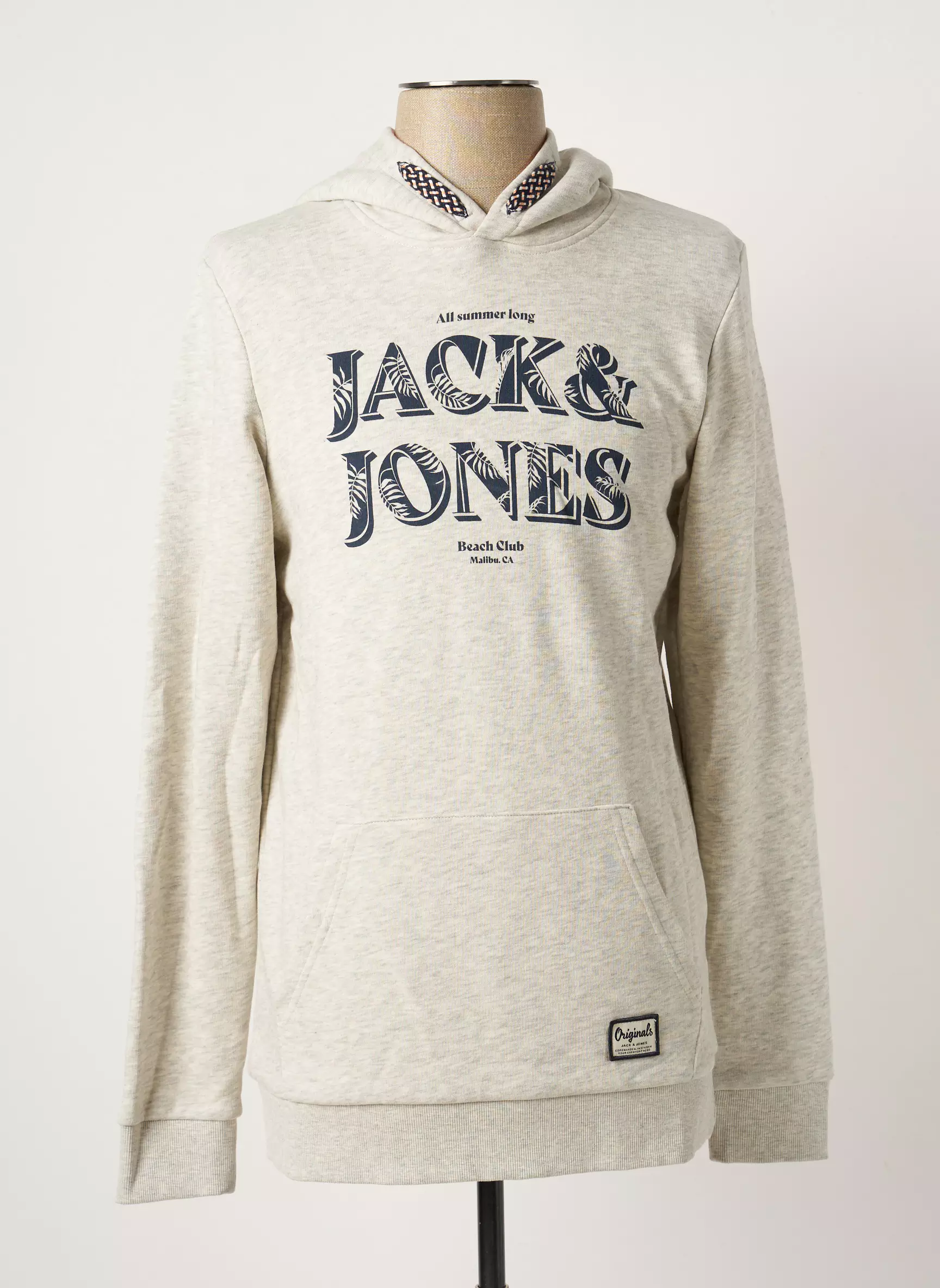 Jack Jones Sweat Capuche Garcon couleur gris