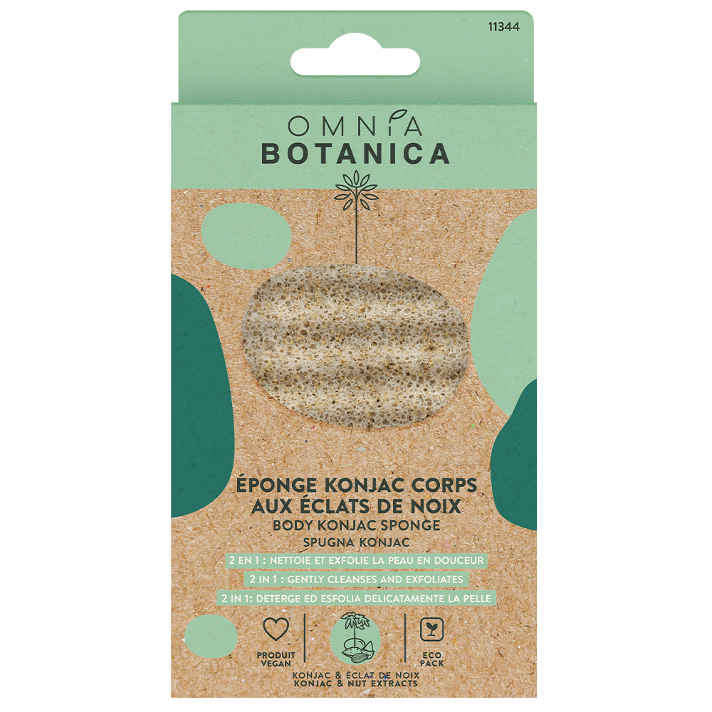 Omnia Botanica ÉPONGE KONJAC CORPS AUX ÉCLATS DE NOIX EPONGE CORPS