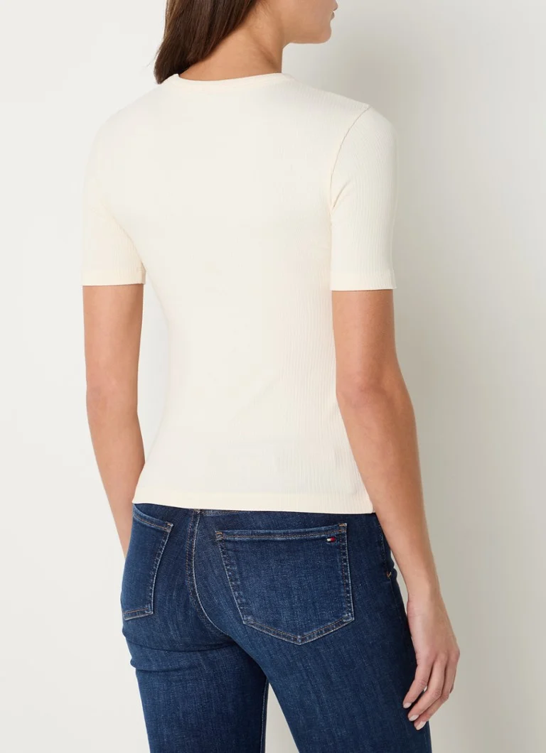 Tricou cu nervuri Tommy Hilfiger