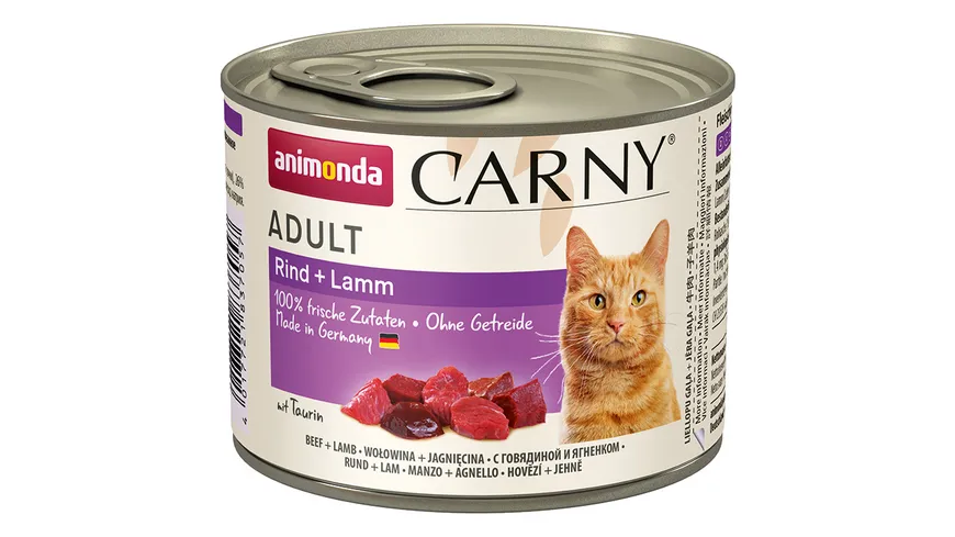 ANIMONDA Katzennassfutter Carny Adult Rind + Lamm 200 g