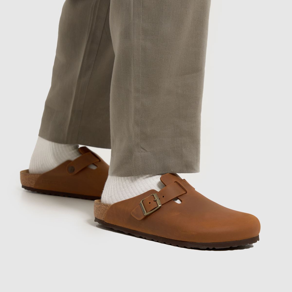 BIRKENSTOCK Boston klumpa szandál konyakszínű
