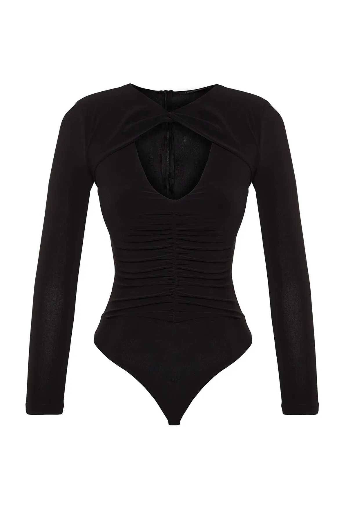 Trendyol Collection  Schwarzer Strickbody mit Cut-Outs/Fensterdetail TPRAW24BD00000