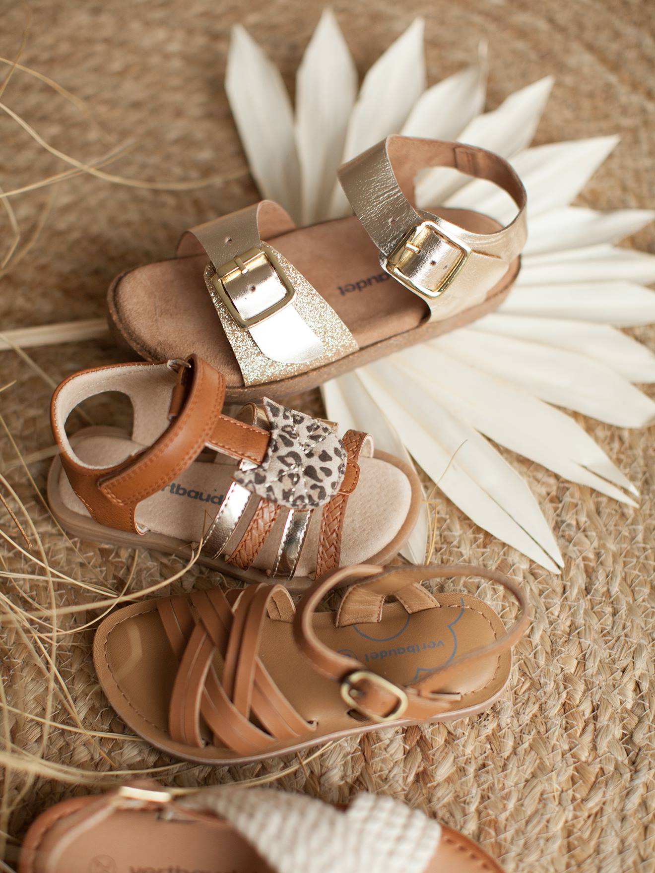 Vertbaudet Mädchen Sandalen, gepolsterte Innensohle - gold