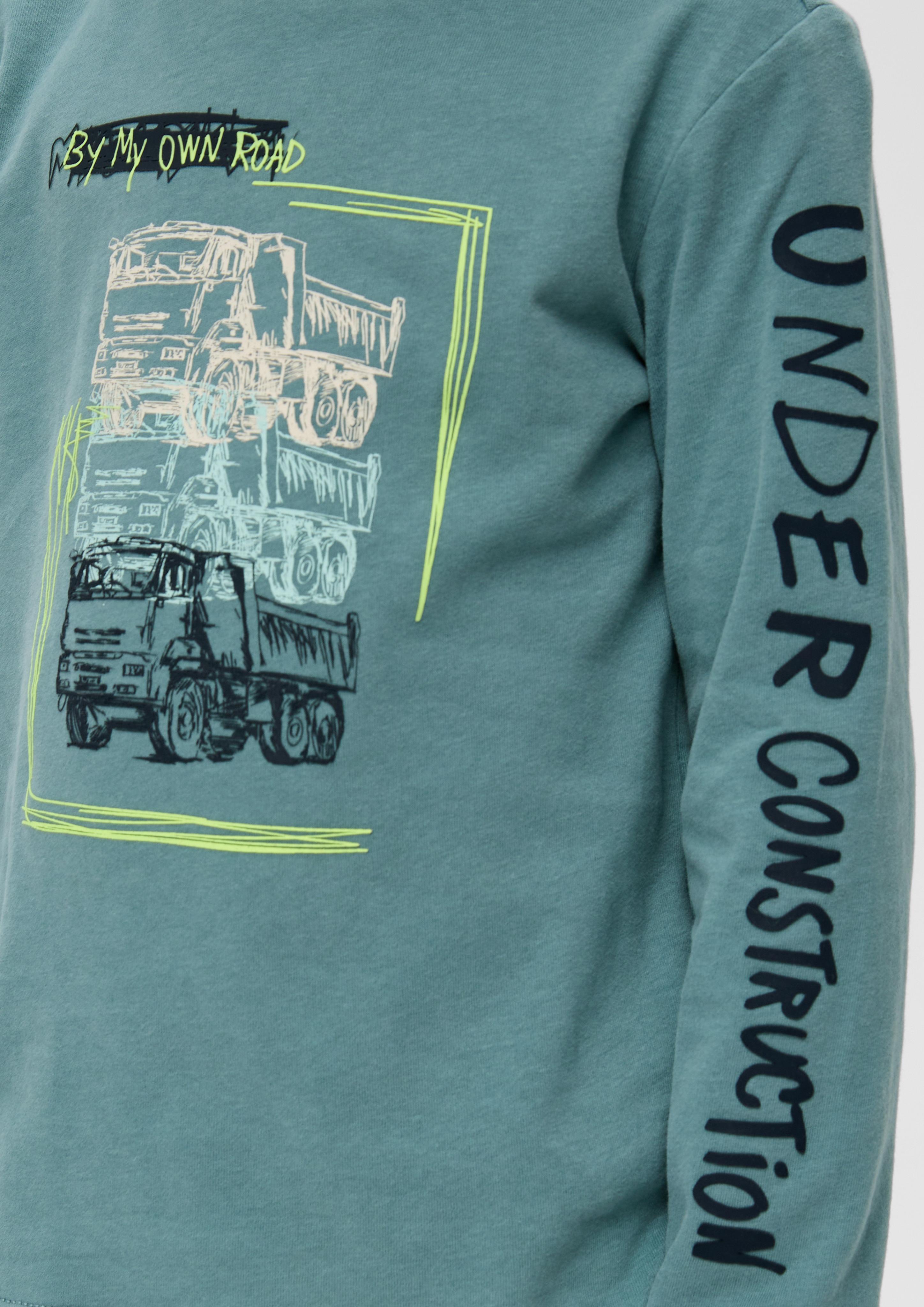 Longsleeve mit gummiertem Print  2140415-6554