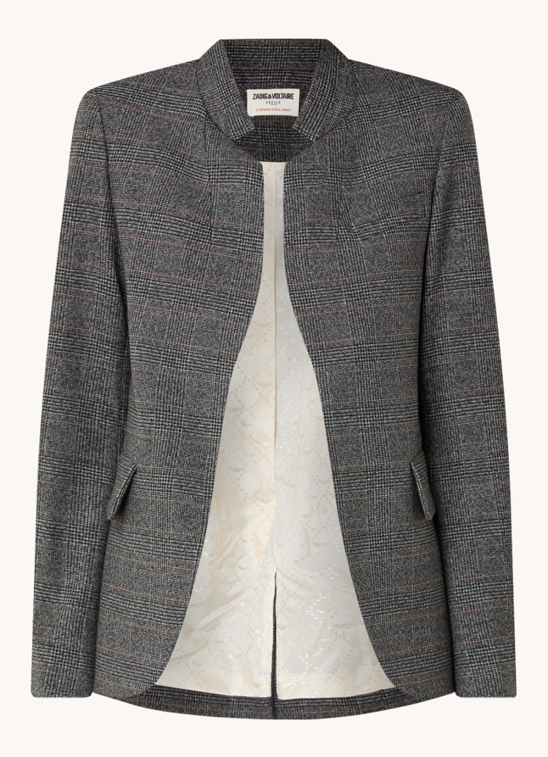 Zadig&Voltaire Very-bleiseri läpällisillä taskuilla ja ruutukuviolla