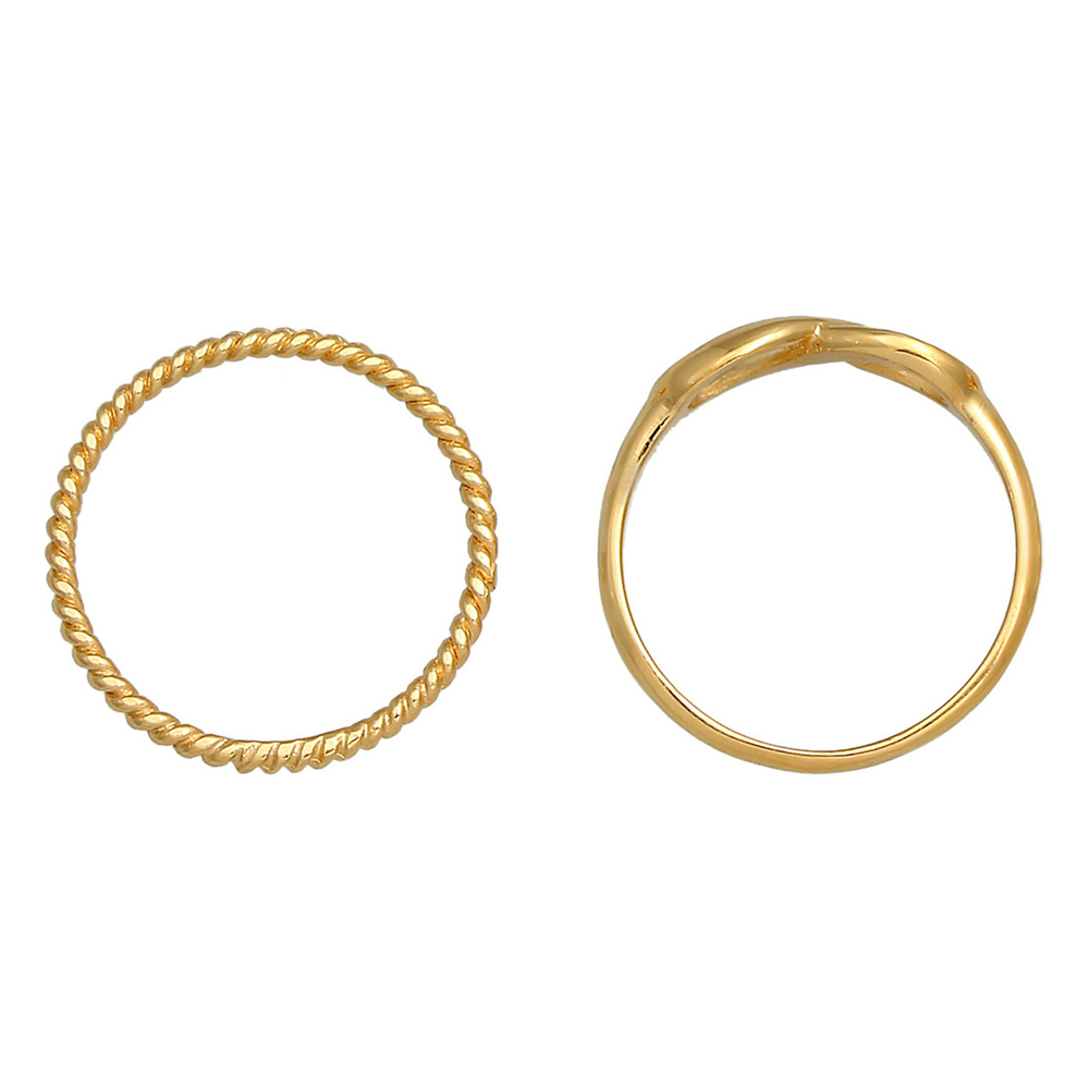 Elli Elli Bague Bague superposée pour femme Duo Infinity Twisted Basic Trend Blogger e Bague