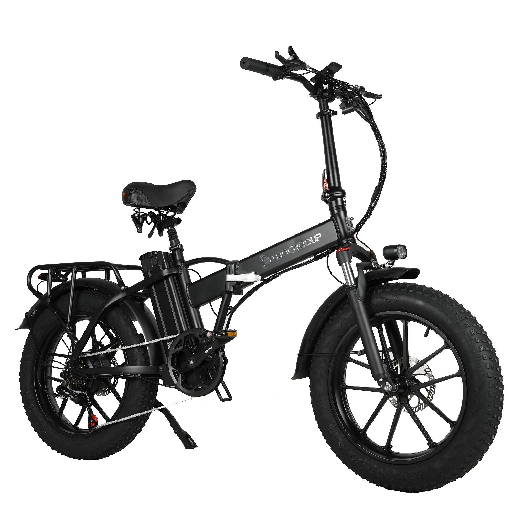 Fangqi E-Bike 20Zoll Klapp E-bike, Shimano 7-Gang, Vorderkorb, Farbinstrument, Kettenschaltung, Heckmotor, (Spar-set, Mit Heckgepäckträger, Sitz- und Kopfhöhenverstellung, LED-Scheinwerfer), Hupe, Einbrecher, Fern- und Nahlicht, Kreuzfahrt