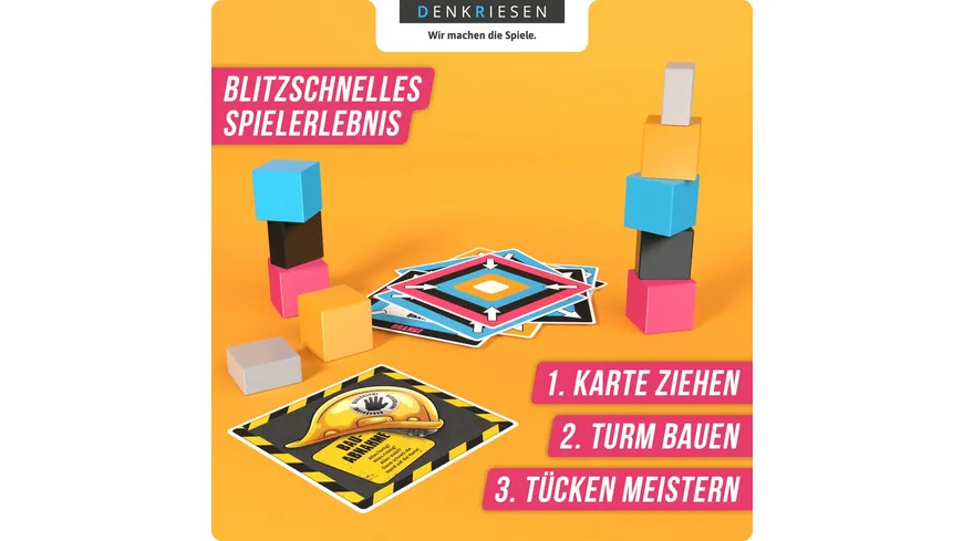 Denkriesen - RANKLOTZEN - „Auf die Klötze, fertig, los!“ - 4 Spieler Edition