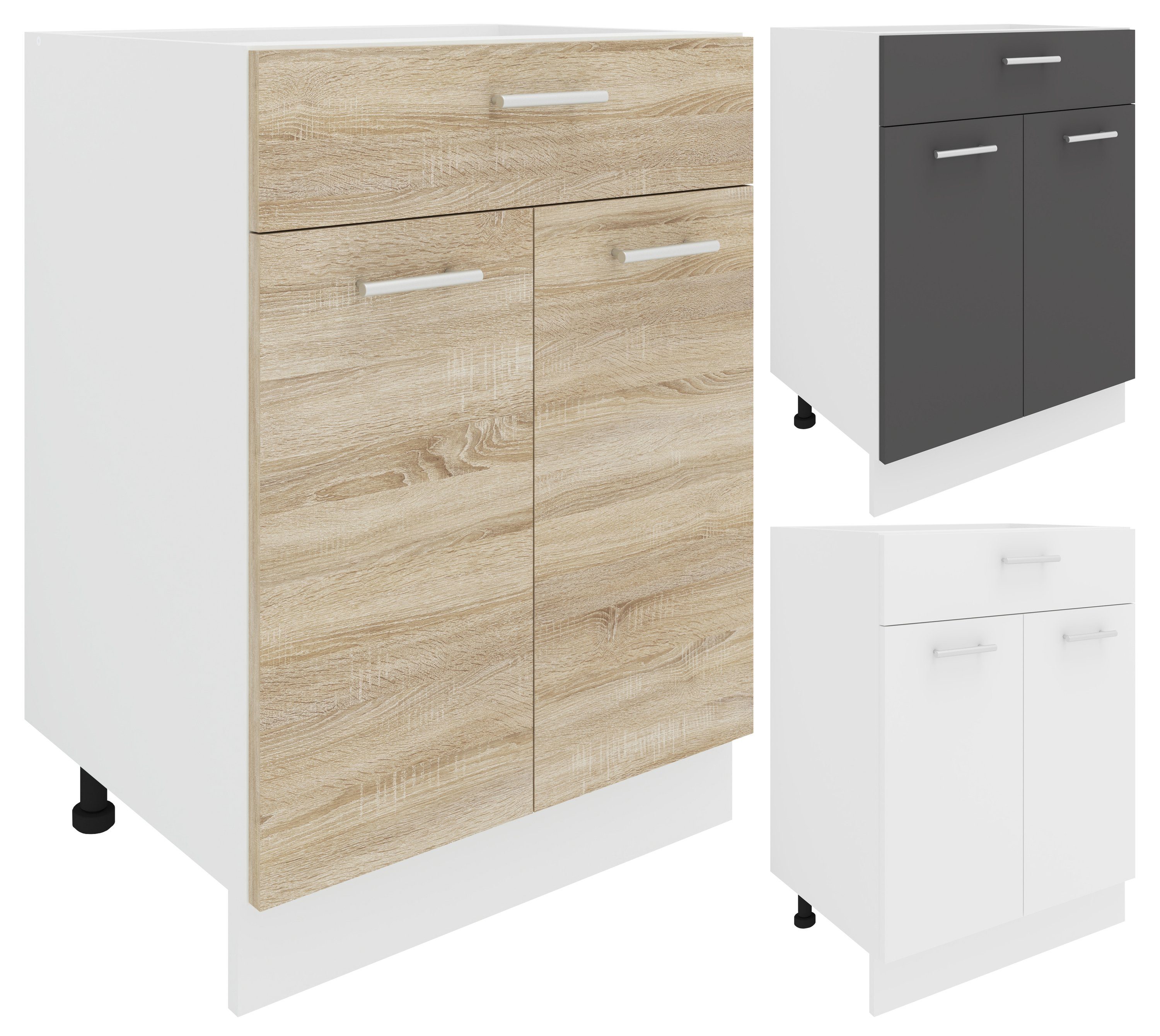 VCM Unterschrank Küchenschrank B 60 cm Unterschrank Schublade Esilo
