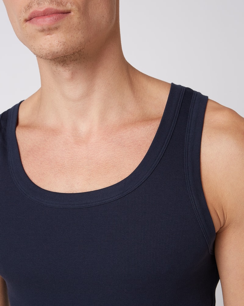 Tanktop mit Stretch-Anteil in dunkelblau