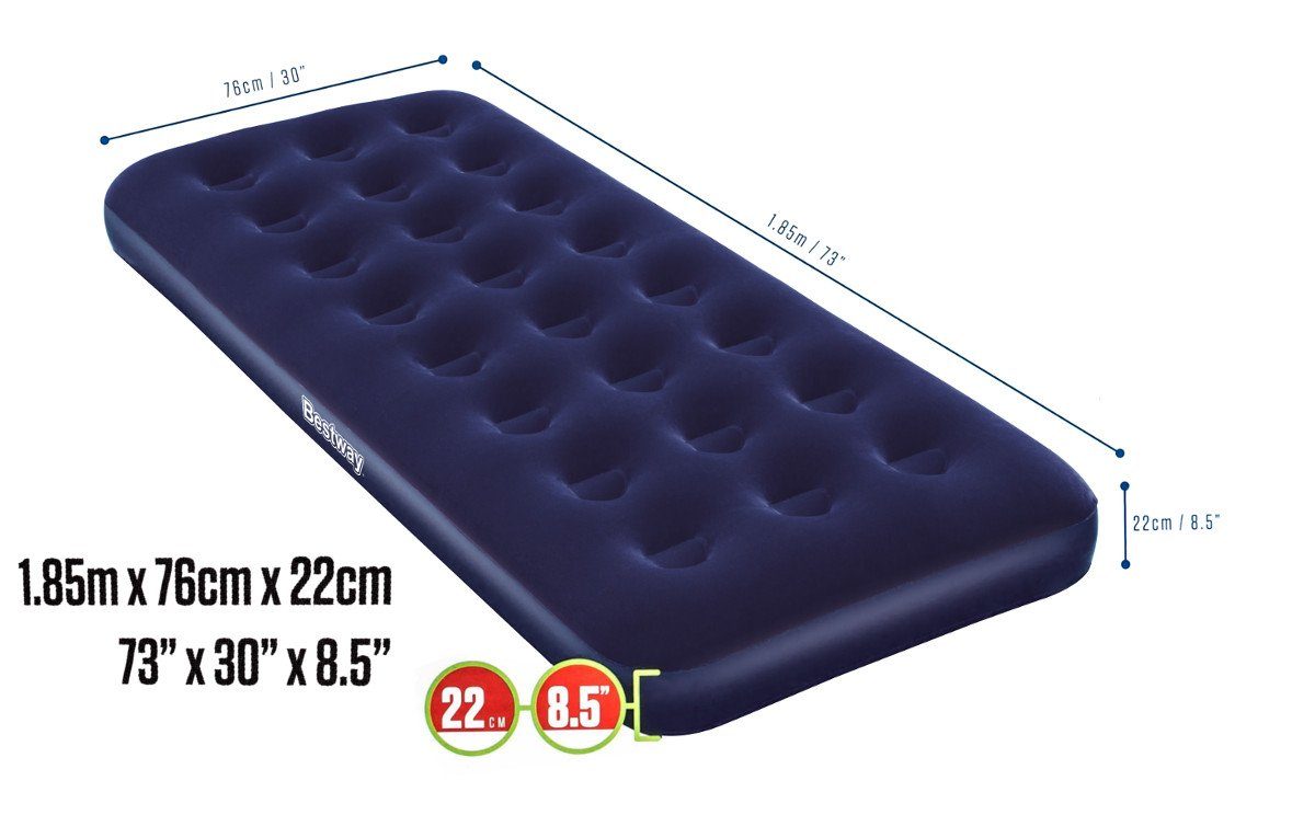BESTWAY Luftbett Gästebett, (Coil-Beam-Construction), Luftbett, Gästebett für 1 Person, Luftmatratze Tragkraft max. 227 kg