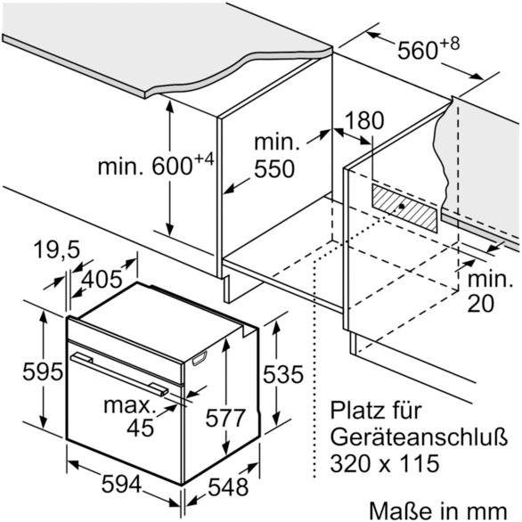 SIEMENS Einbaubackofen HB634GBW1, mit Teleskopauszug nachrüstbar, ecoClean, mit ecoClean