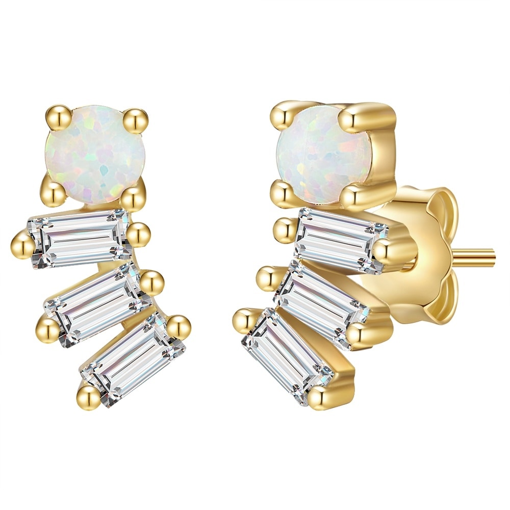 Glanzstücke München Puces d'oreilles en argent Argent sterling Oxyde de zirconium (CZ) en Or jaune Boucles d'oreilles