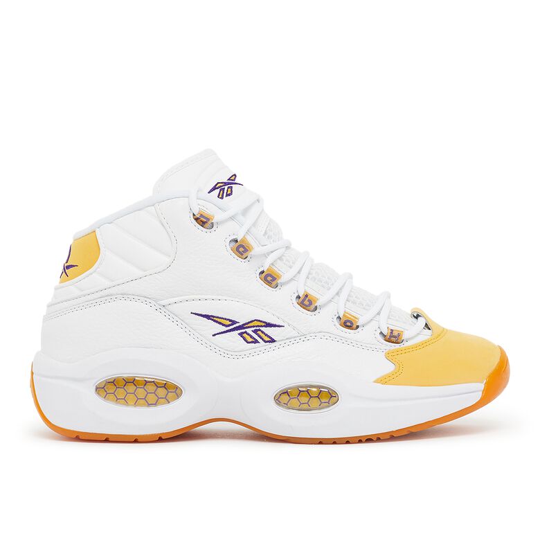 Reebok Question Mid white/yellow thread/ultra violet