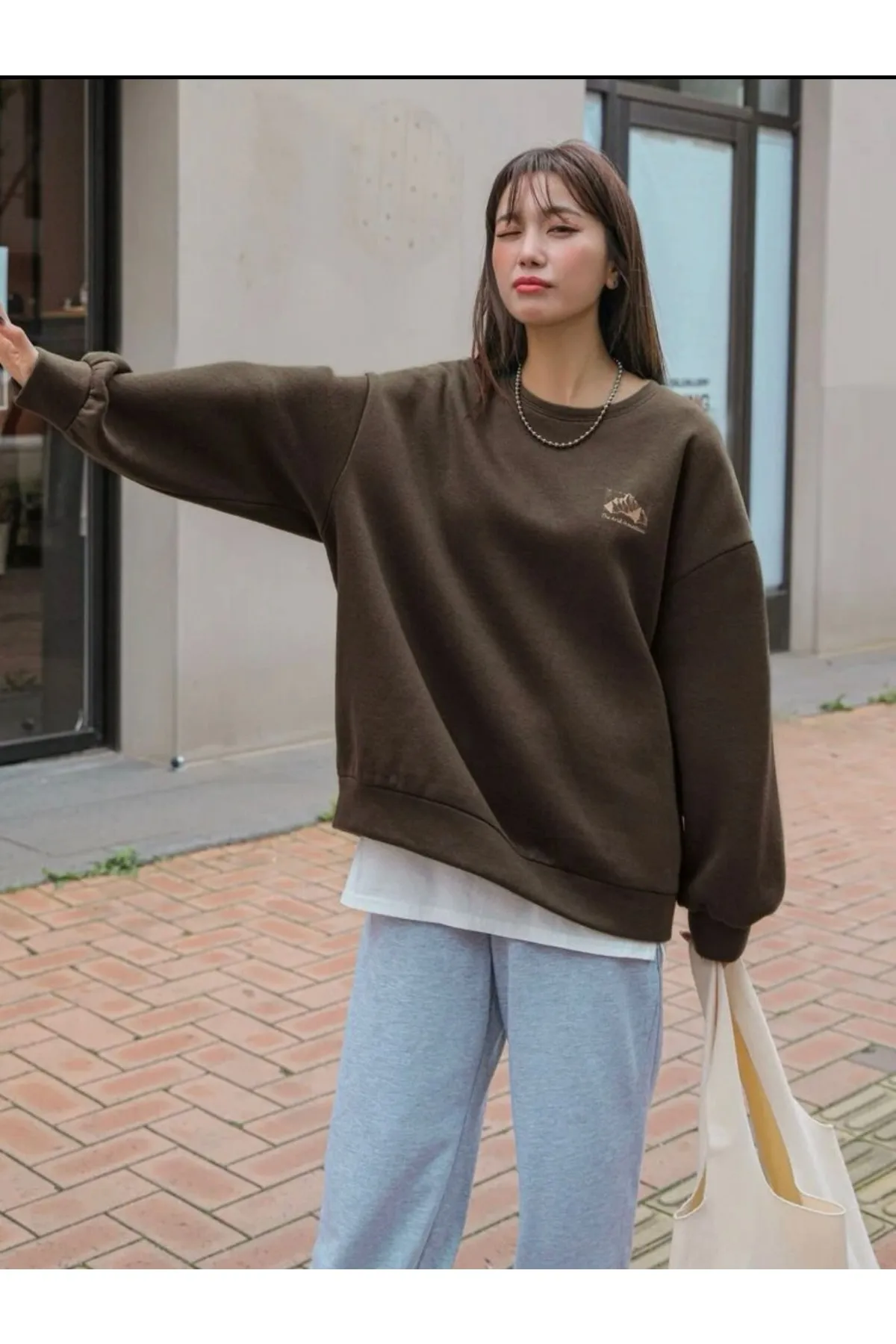 MOONBULL  Sweatshirt - Braun - Oversized