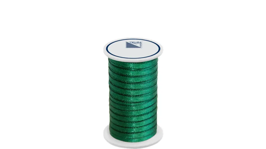 TRUBA Doppelsatinband auf Rolle 3mm x 5m tannengrün 5 m