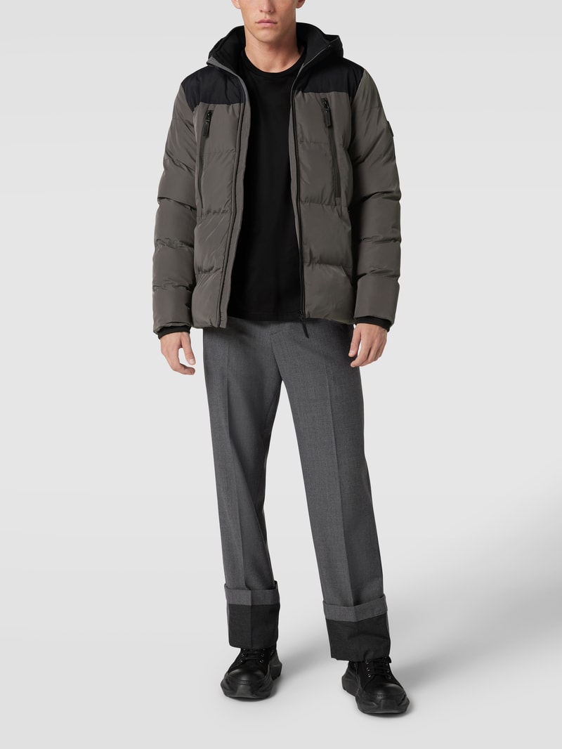 Steppjacke mit Label-Detail Modell 'Brentham' in anthrazit