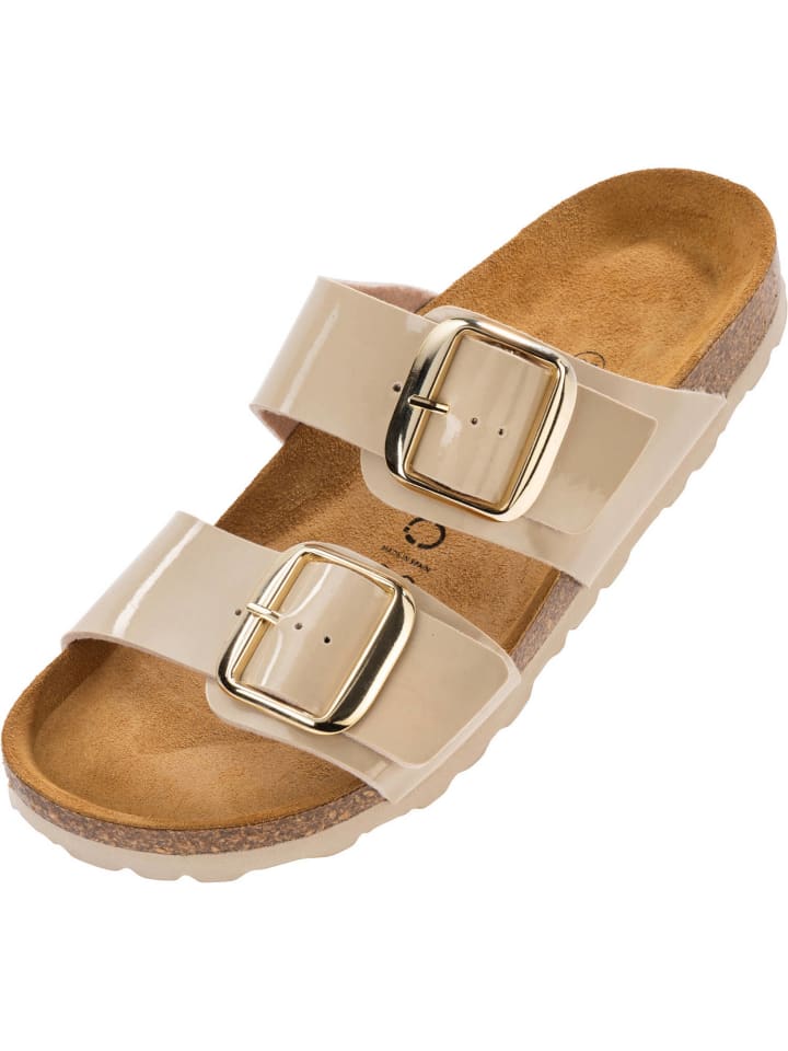 palado Pantoletten in Lack Glatt Creme Gold günstig kaufen