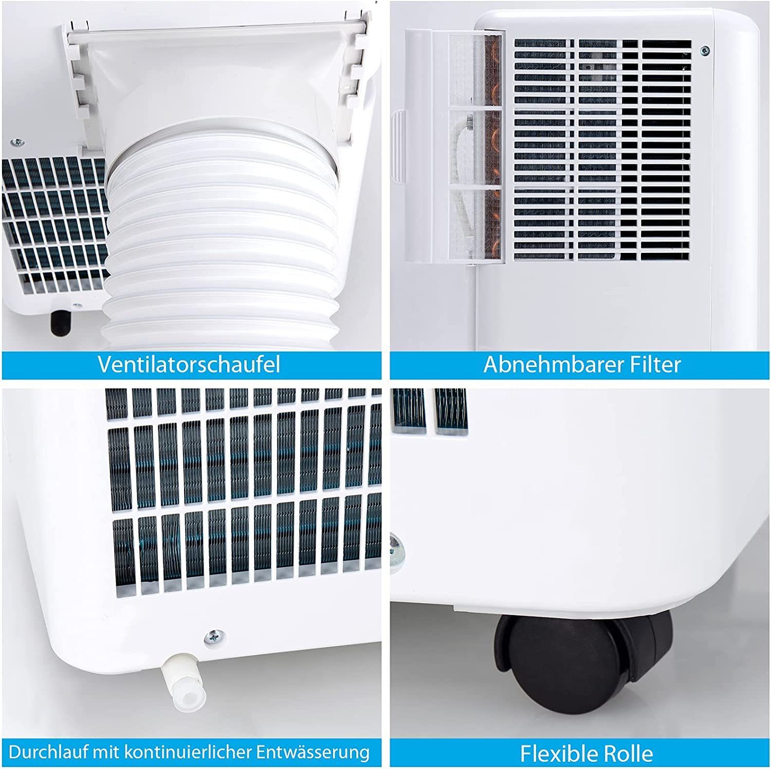 COSTWAY Klimagerät, 4in1, 9000BTU, 20m², Fernbedienung & 24H Timer
