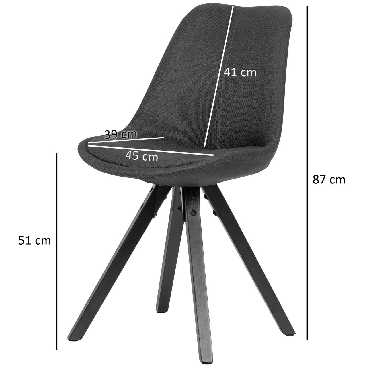 Wohnling 2er Set Esszimmerstuhl Grau