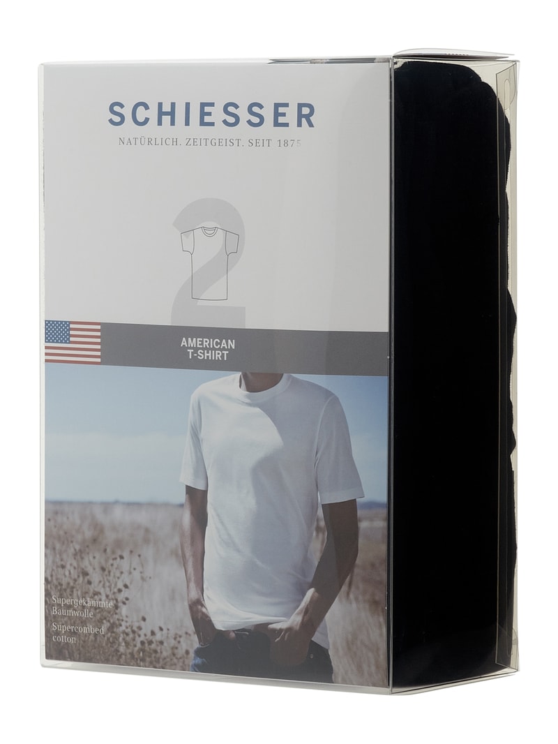 T-Shirt aus Baumwolle im 2er-Pack in schwarz