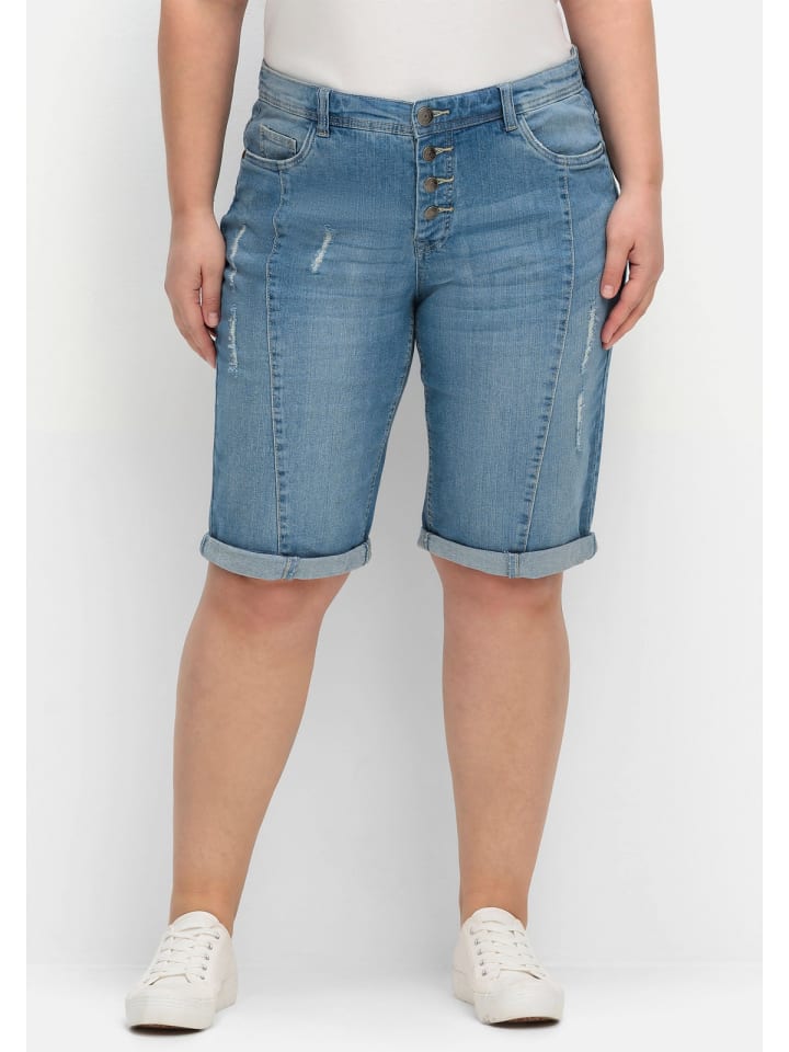 sheego Jeans-Bermudas in light blue Denim günstig kaufen
