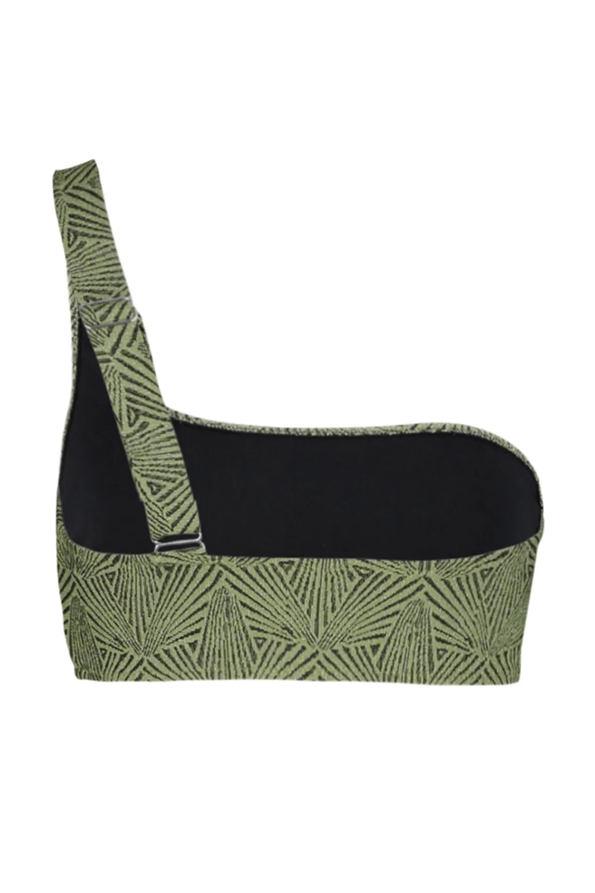 Trendyol Collection  Grünes One-Shoulder-Bikinioberteil mit Glitzer TBESS23BU00270