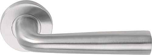 Puxador de porta maciço Formani 1501D253INXX0 BASICS LB10 com mola e roseta em aço inoxidável fosco