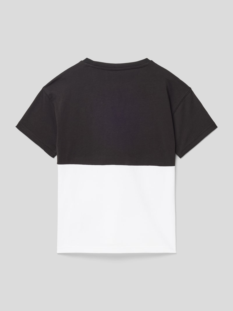 T-Shirt im Colour-Blocking-Design Modell 'POWER' in schwarz