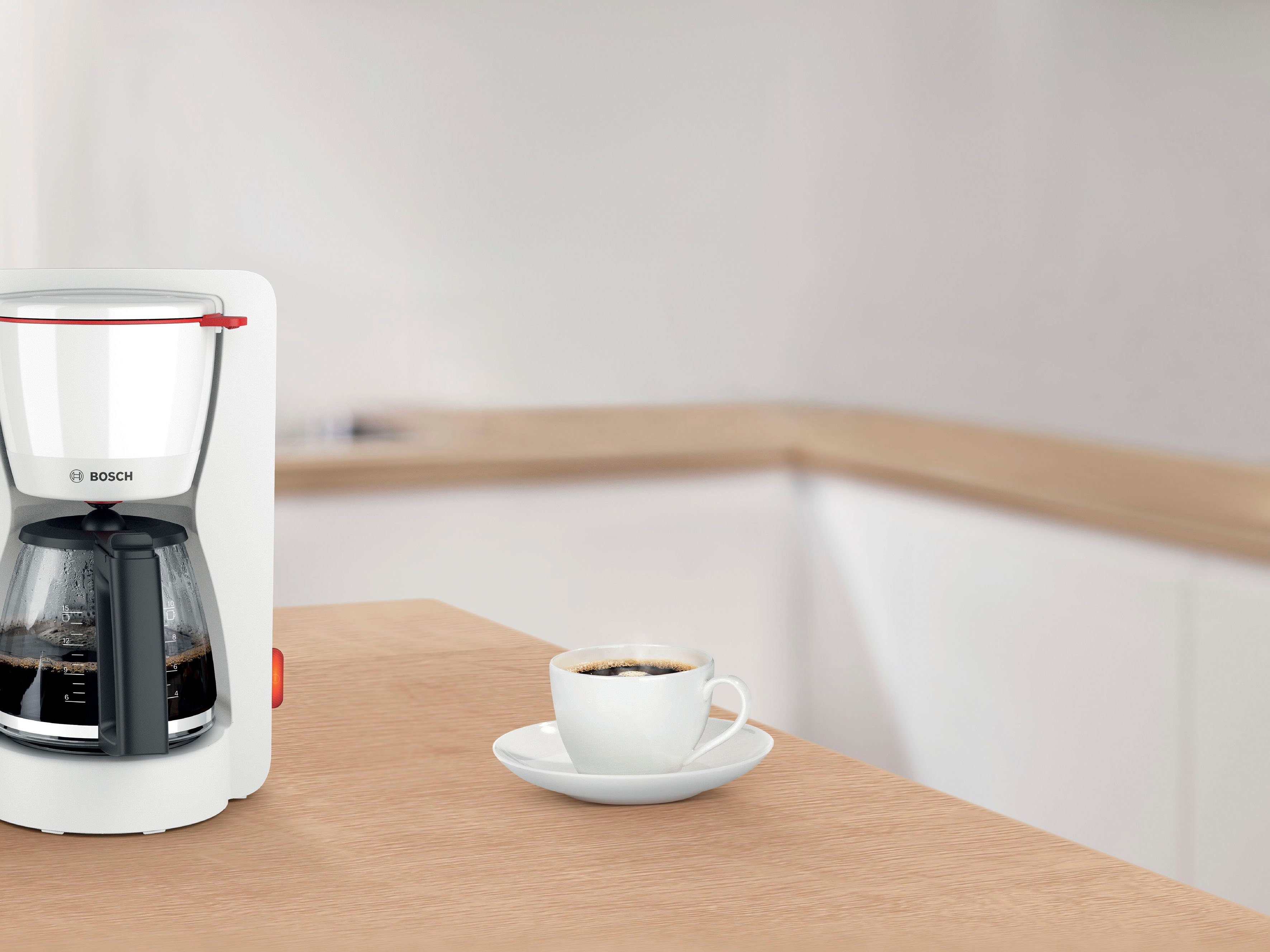 BOSCH Filterkaffeemaschine MyMoment TKA3M131, 1,25l Kaffeekanne, Papierfilter 1x4, 60min Warmhaltefunktion, Aroma intense, Entkalkungsprogramm, 1200 W