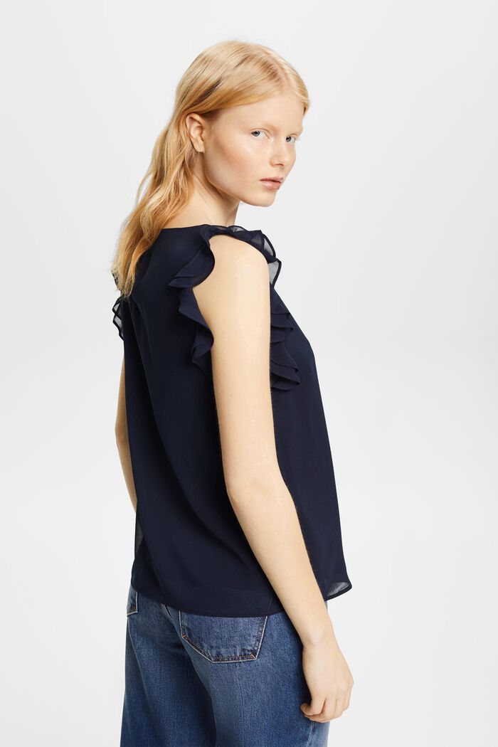 Chiffonbluse mit Rüschen