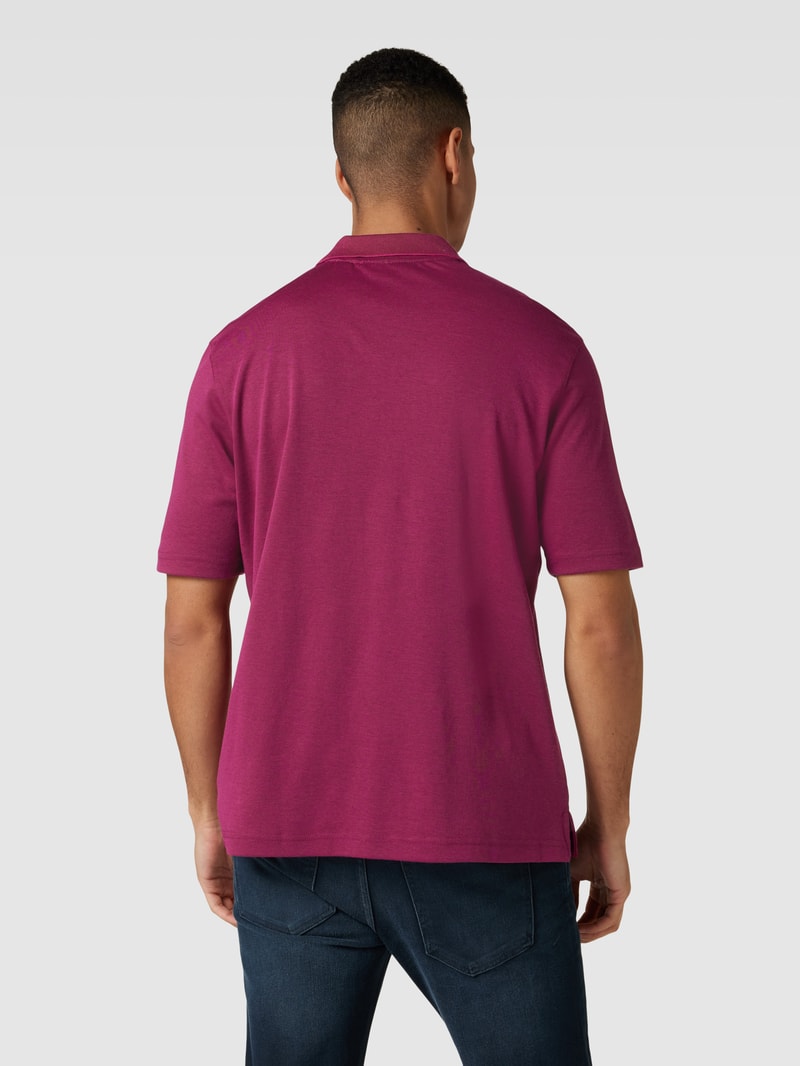 Poloshirt mit Reißverschluss in fuchsia