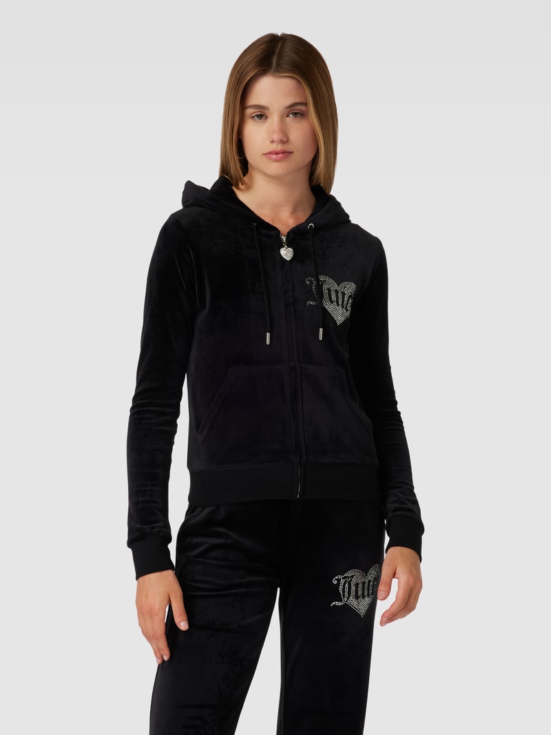 Sweatjacke mit Reißverschluss Modell 'ROBERTSON' in schwarz