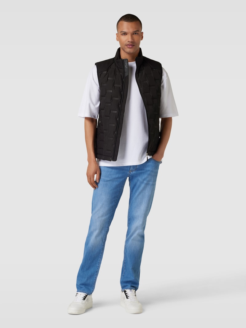 Daunenweste mit Label-Details Modell 'Hellion' in schwarz
