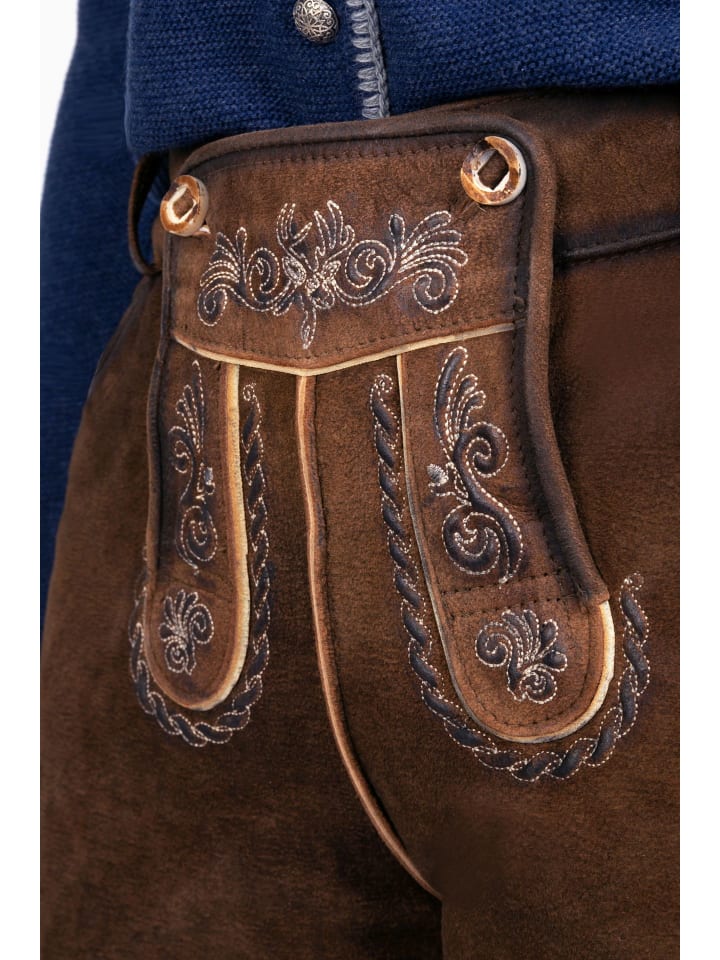 Edelnice Lederhose in dunkelbraun günstig kaufen