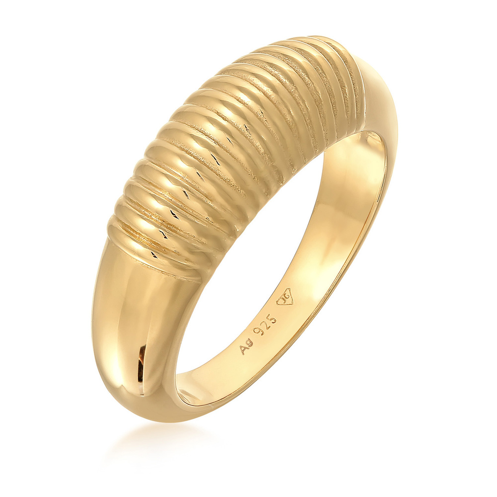 Elli PREMIUM Elli PREMIUM Bague Femmes Côtelé Design Chunky en Argent Sterling 925 Rhodié Bague