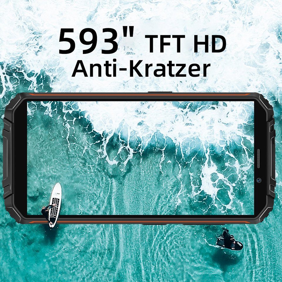OUKITEL WP 18 pro, 4G-[Außentelefon], 64GB ROM, 12500 mAh Akku, Dual-SIM Smartphone (4 GB Speicherplatz, Android 12, 5,93'' IPS Display, 5M Frontkamera, 13M Hauptkamera hinten)