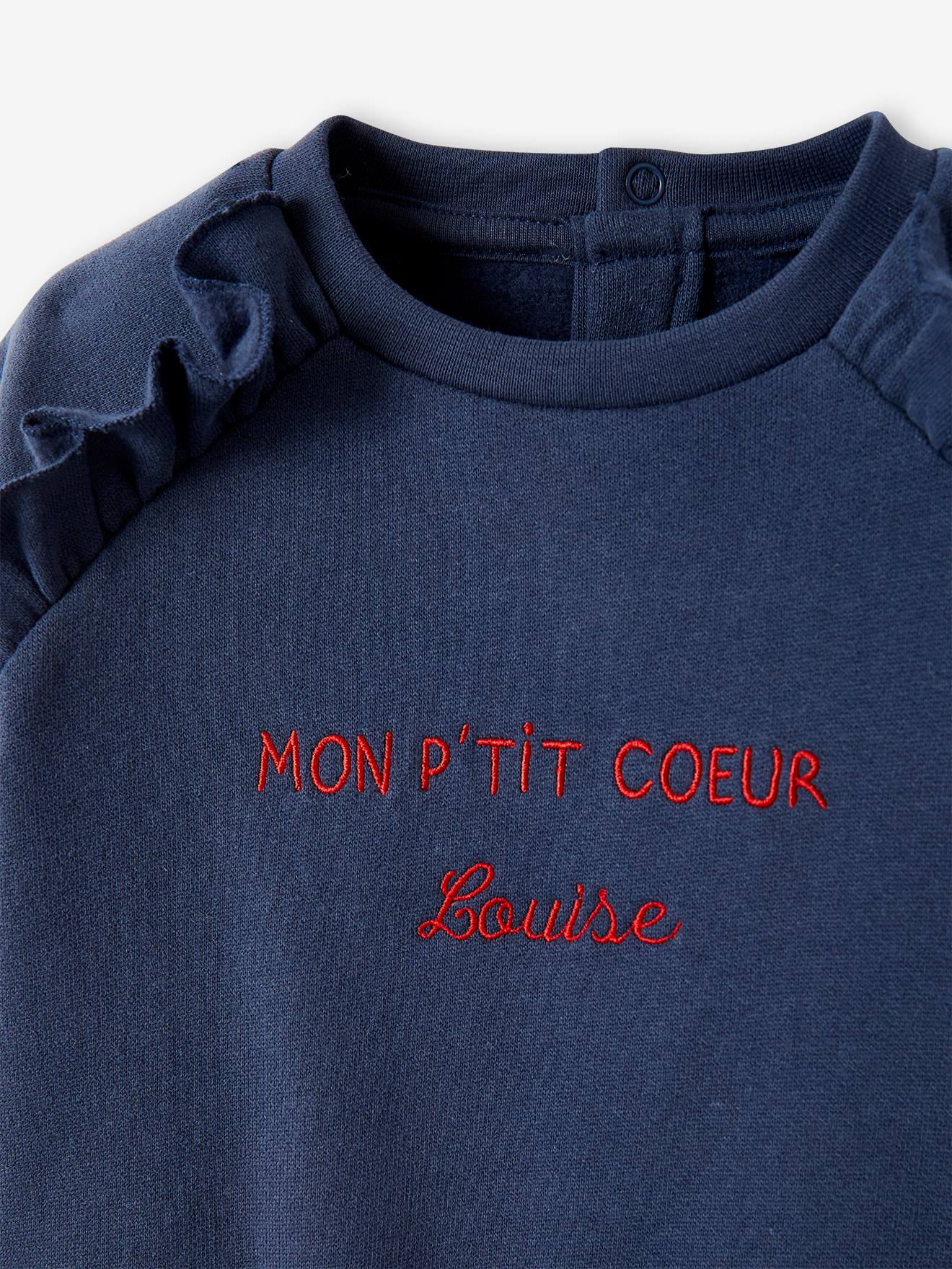 Sweat bébé en molleton personnalisable rouge
