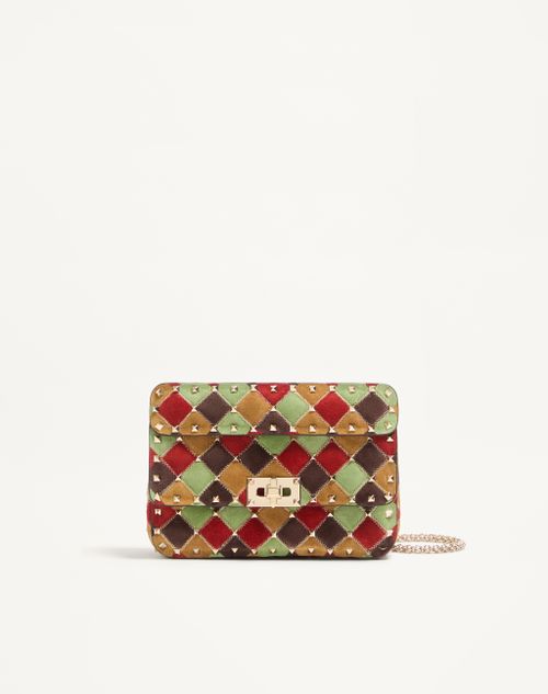 Valentino Garavani Rockstud Spike Lille Patchwork Ruskindstaske
