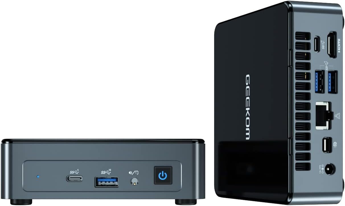 GEEKOM Mini-PC (Intel Celeron N5095, Intel UHD Graphics 605, 8 GB RAM, 256 GB HDD, Kompakter Air11 N5095 Desktop Windows 11 Pro Dual Display 4K UHD)