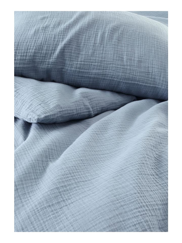 Hessnatur Bettwäsche Musselin in helles jeansblau günstig kaufen