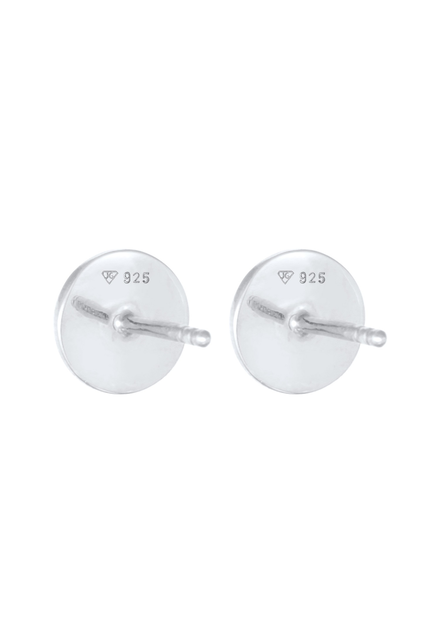 Kolczyki damskie Elli z ćwiekami – okrągłe, błyszczące, podstawowe, ze srebra próby 925