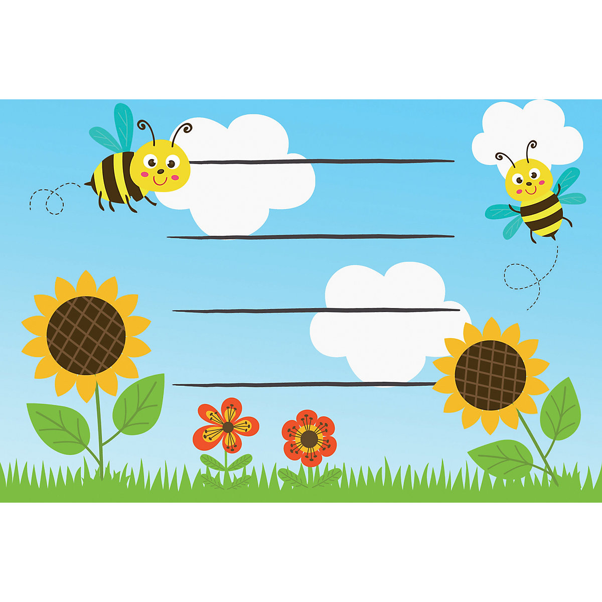 Einladungskarten Freche Bienen, 8 Stück inkl. Kuvert