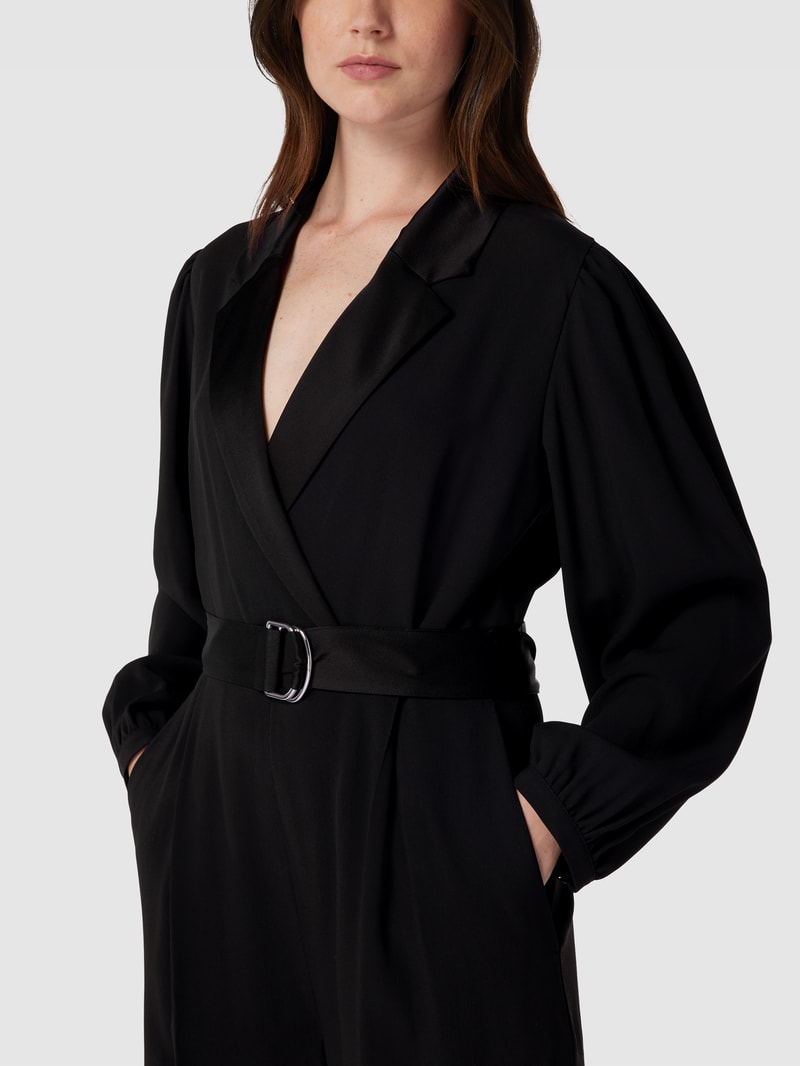 Jumpsuit mit Stoffgürtel Modell 'Duxea' in schwarz
