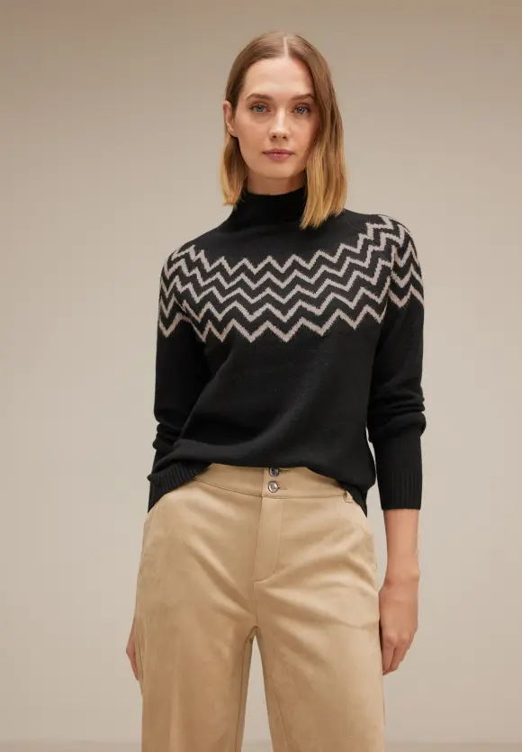 Street One Pullover mit Stehkragen