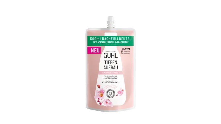GUHL Tiefen Aufbau Reparatur Shampoo Nachfüllbeutel 500 ml